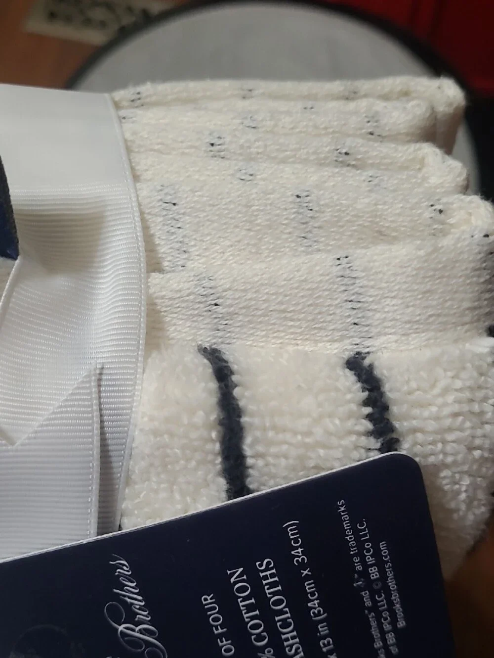 Brooks Brothers Striped Washcloth Set